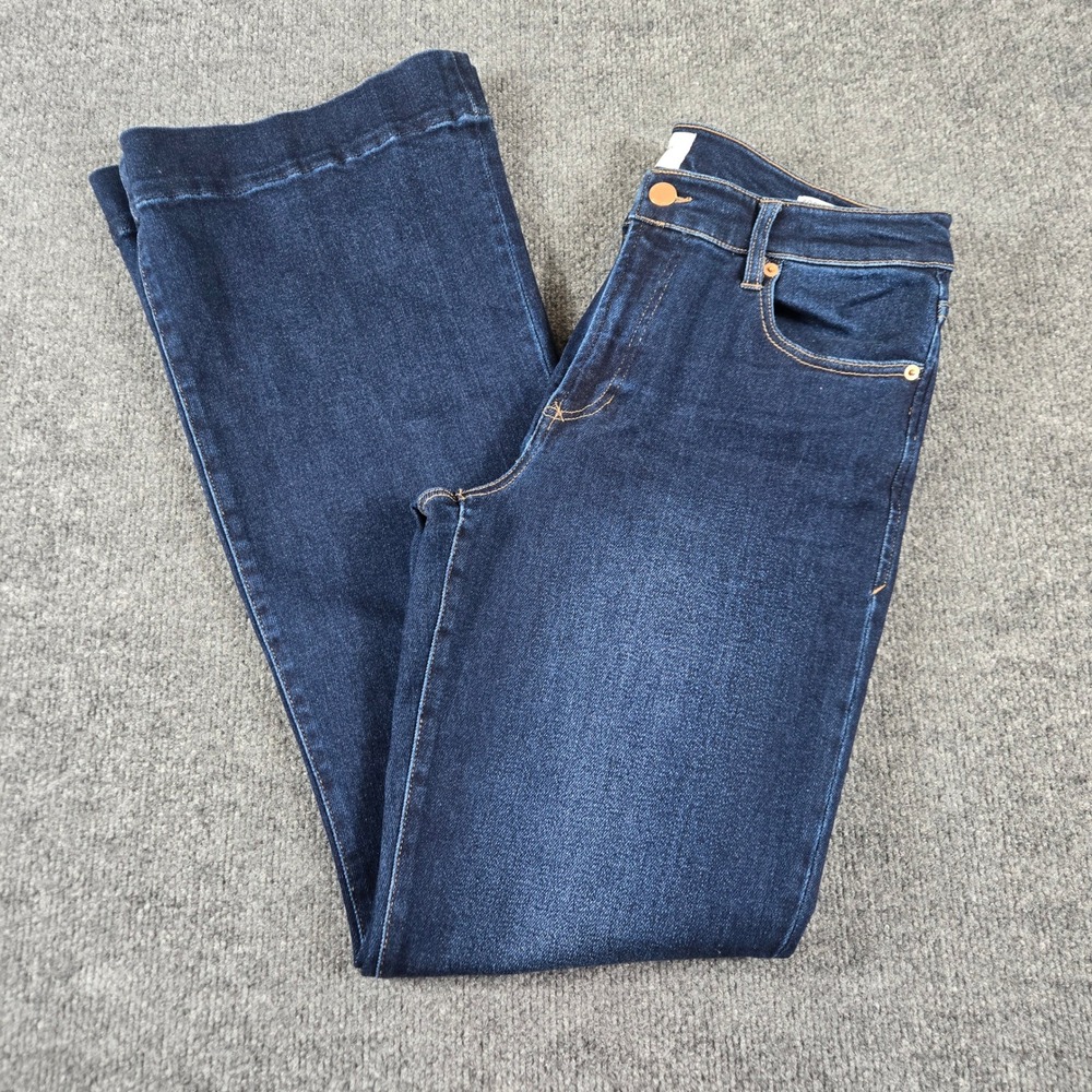 Dear John Rosa Flare Jeans Womens 30 Dark Wash Blue High Rise Stretch